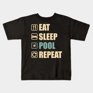 Eat Sleep Pool Repeat - Funny Billiard Lovers Gift Kids T-Shirt